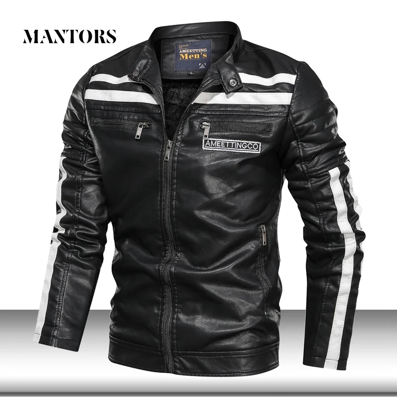 Мужская кожаная куртка из искусственной кожи новинка зимы 2020 мотоциклетная