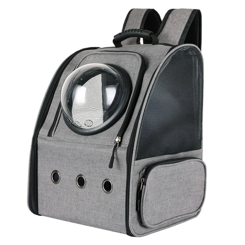 

Big Space Puppy Pet Backpack Porous Breathable Wear-resisting Portable Outside Cat Bag Adjustable Safety Buckle Cat Capsule Bag