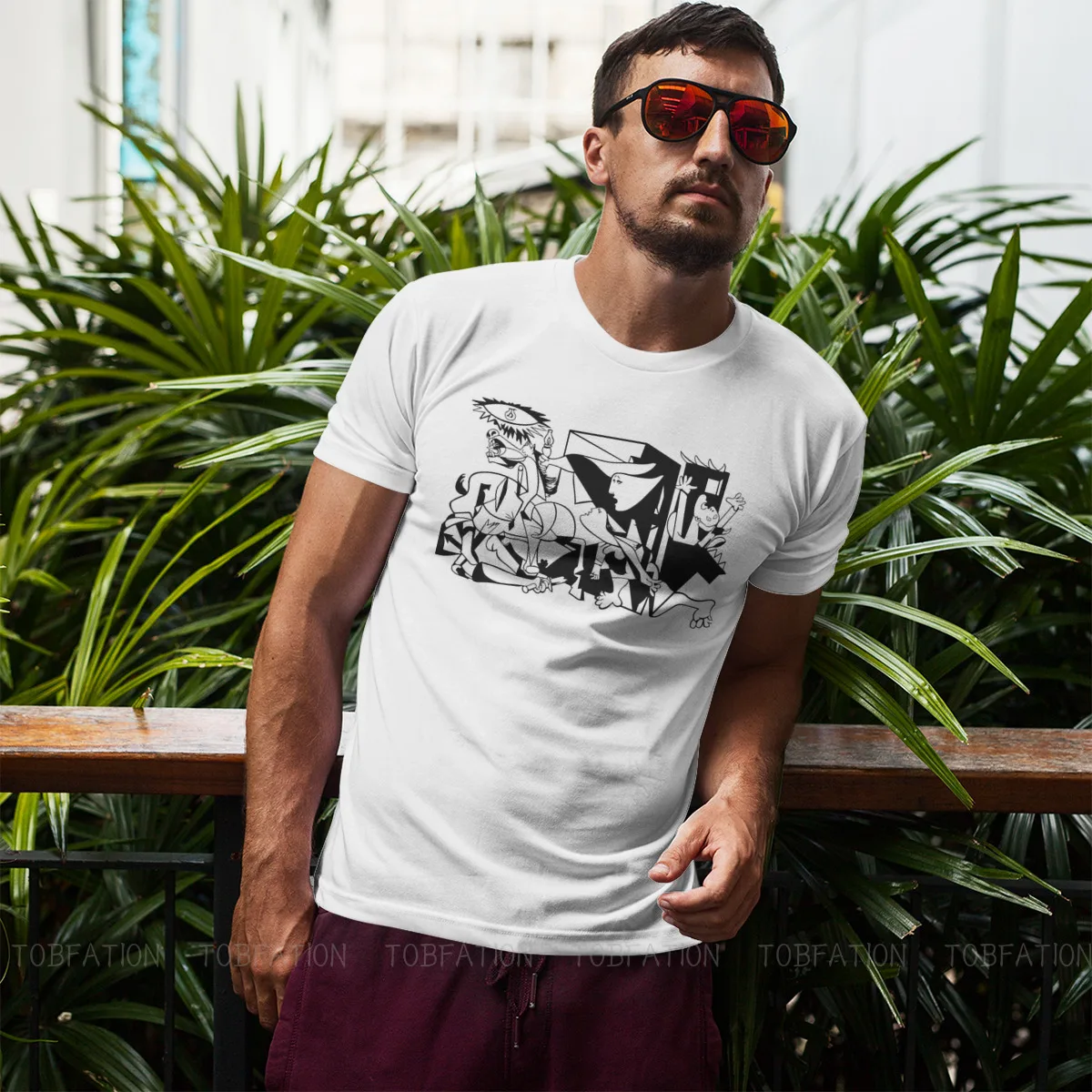 Футболка мужская графическая с принтом круглым вырезом и в стиле импрессионизма