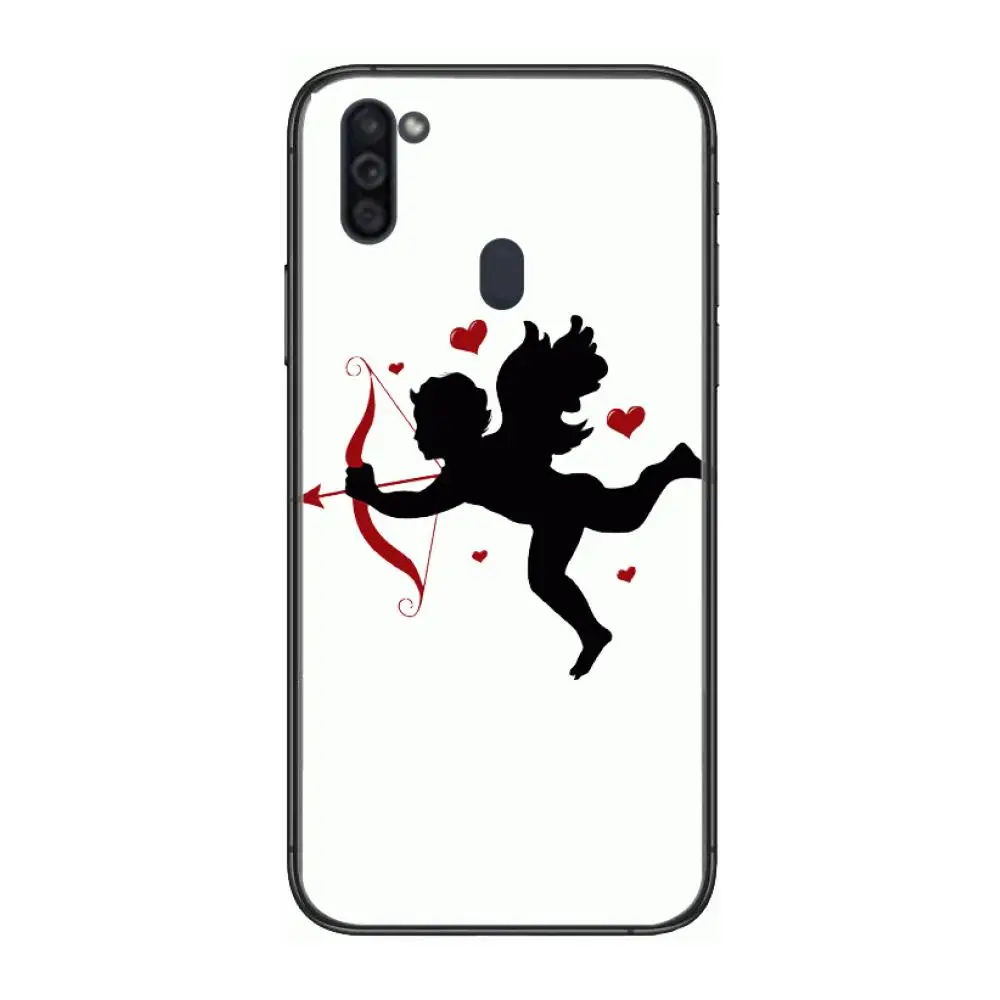 

Cupid Fall in love style Mobile Phone Case Hull For Samsung Galaxy M 10 20 21 31 30 60S 31S Black Shell Art Cell Cover TPU