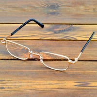 rectangle gold frame alloy full rim spectacles radiation protection lenses reading glasses 0 75 to 4