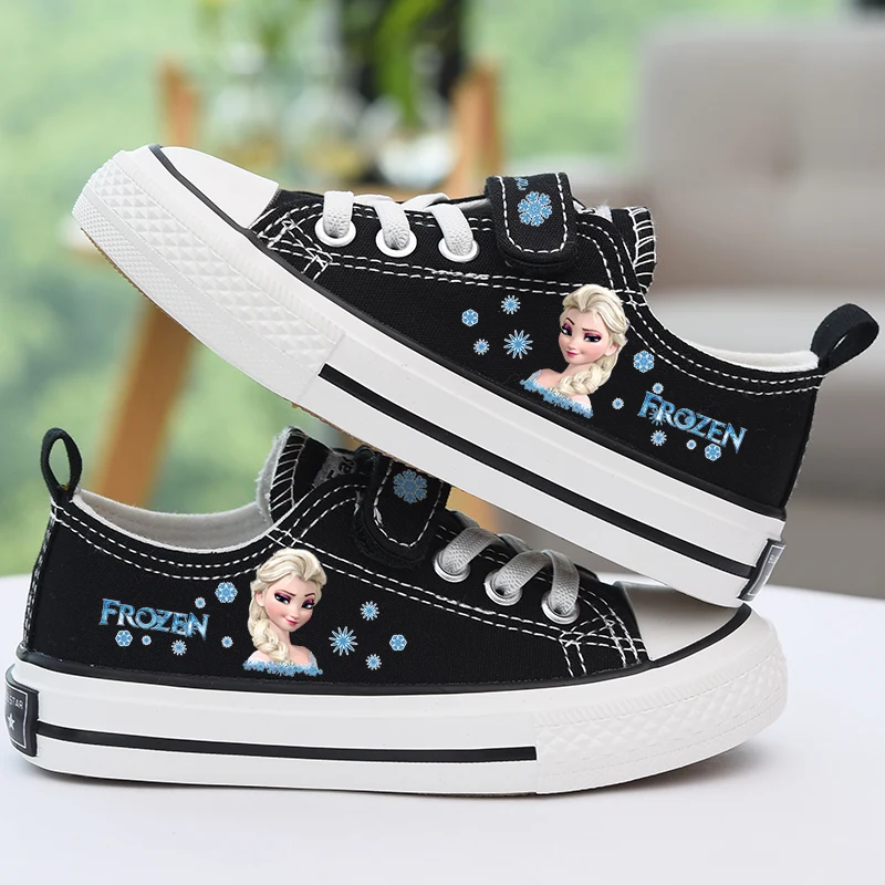 

Disney Cartoon kids Mickey canvas shoes girls boys Minnie shoelace soft casual shoes Europe size 24-36