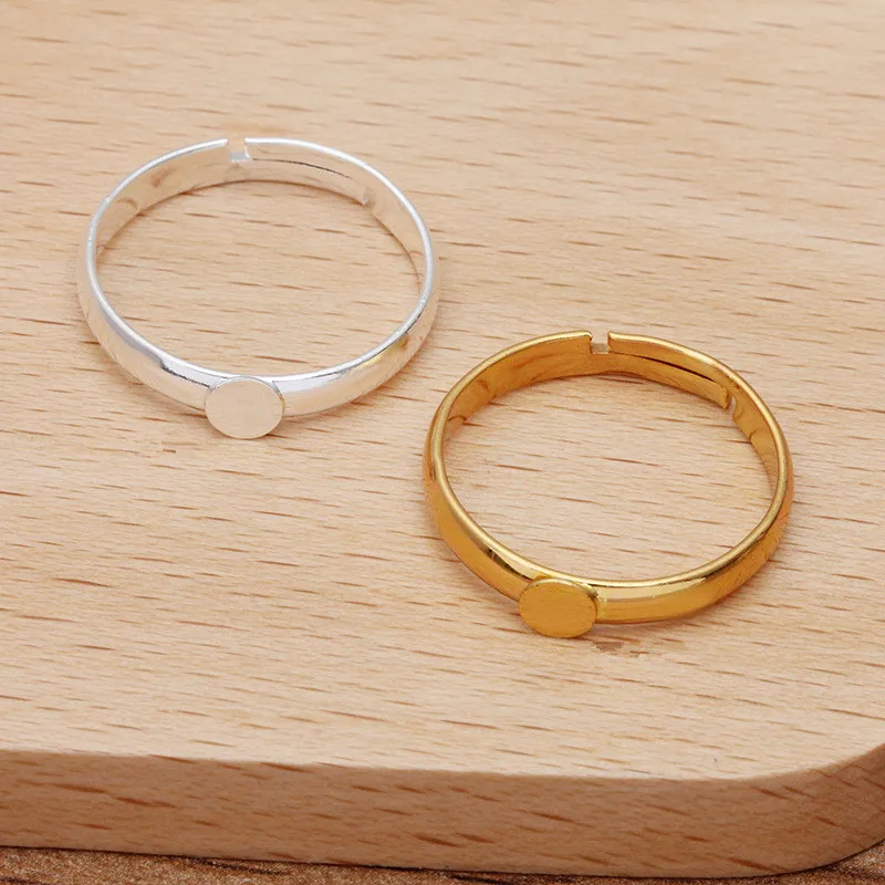 10 штук/лот 18*3 мм Металлические Латунные Регулируемые Кольца Открытые 4мм Пустое Основание Для Изготовления Колье Своими Руками Аксессуары 0309 on.