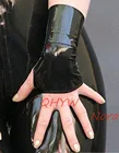Перчатки унисекс, черные, сексуальные, без пальцев, с коротким запястьем, Клубные, Cekc, Zentai, фетиш, латекс экзотический