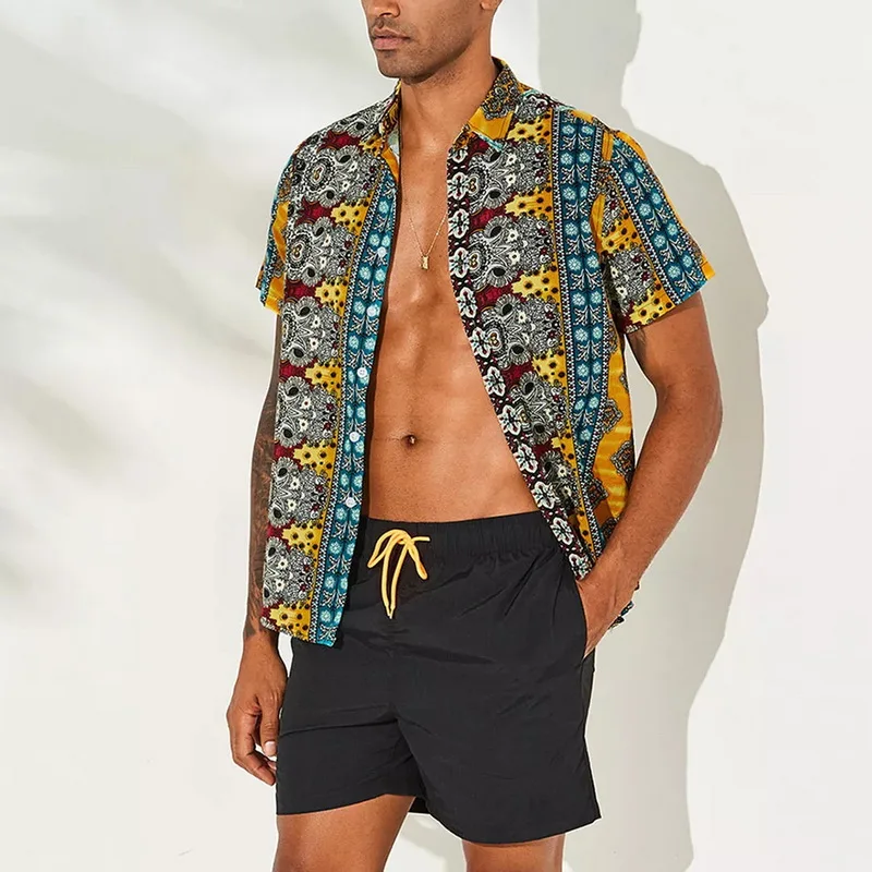 Новое поступление Мужская Гавайская пляжная рубашка модная мужская