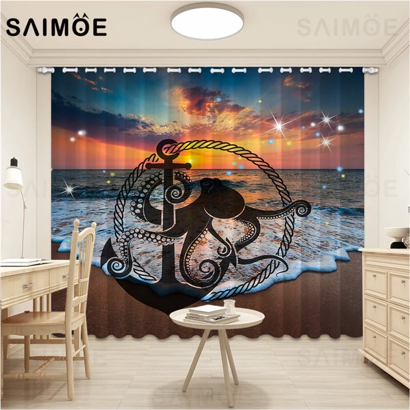 Атомакс морской занавес s пустынные шторы с изображением якоря для гостиной