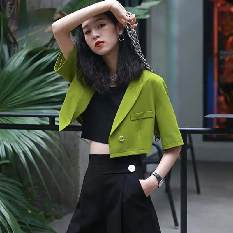 Новинка 2020 весенний маленький пиджак Женский офисный однобортный средней длины