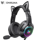 Игровые наушники ONIKUMA K9 для девочек, детские игровые стереонаушники для ПК с микрофоном светодиодный светильник кой для контроллера ноутбукаPS4Xbox One