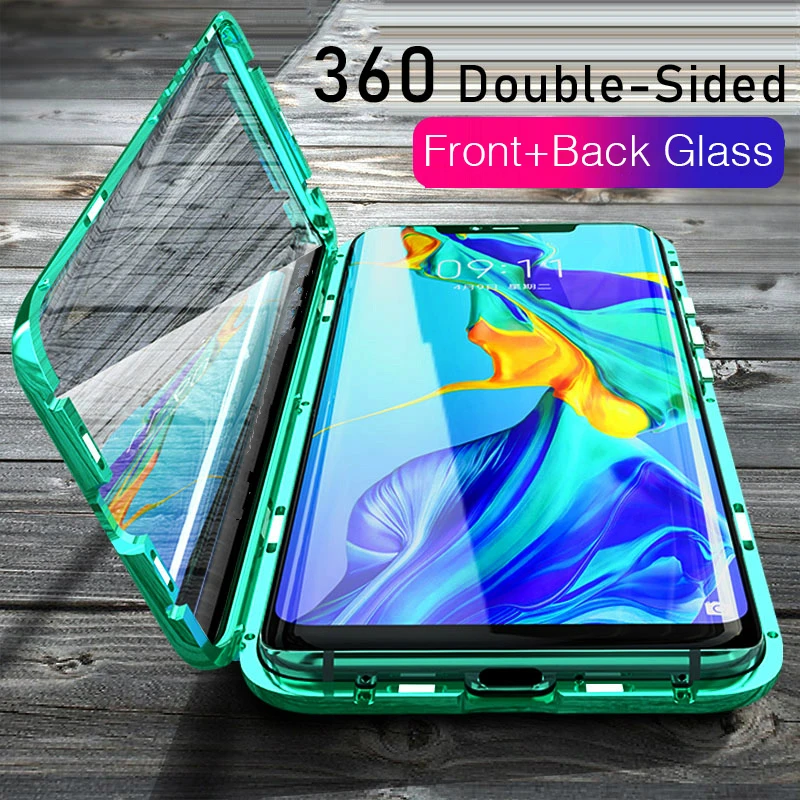 Роскошный 360 полный защитный чехол для телефона huawei P30Pro P30 чехол Магнитный чехол для P30 Lite металлический бампер двусторонний чехол