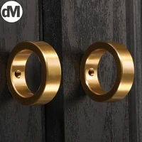 dm 2pcsset gold brass color simple nordic modern cabinet pulls door handle wardrobe knobs gate drawer copper home furniture kit