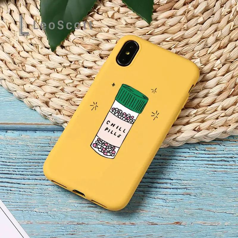 

Medical drug Pill Capsule Phone Case Candy Color for iPhone 11 12 mini pro XS MAX 8 7 6 6S Plus X SE 2020 XR