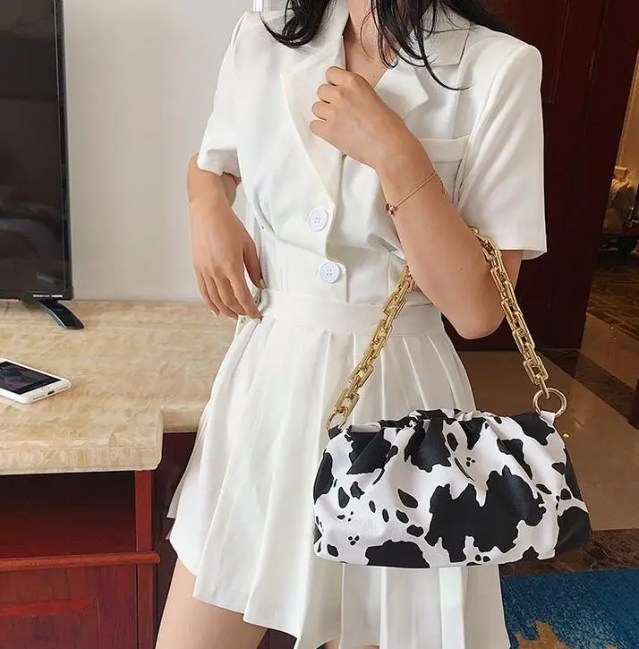 

XGRAVITY 2021 Small Bags Elegant Ladies Zebra Women Bag Chain Handbags Vintage Ladies Bag Tote Bag Shoulder Milk Cow Lady Bags