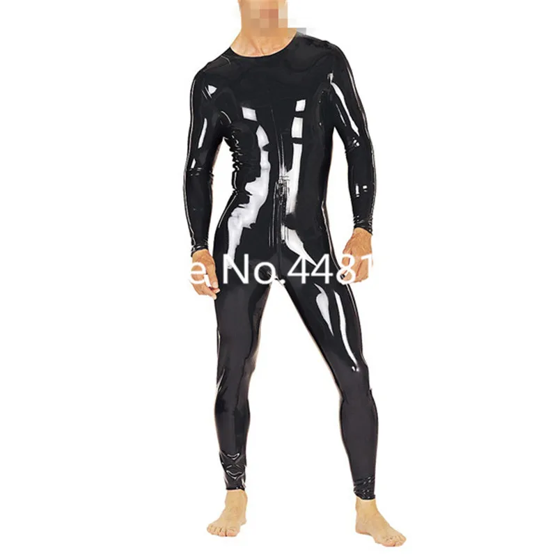 Сексуальный латексный комбинезон с открытыми плечами резиновый Облегающий