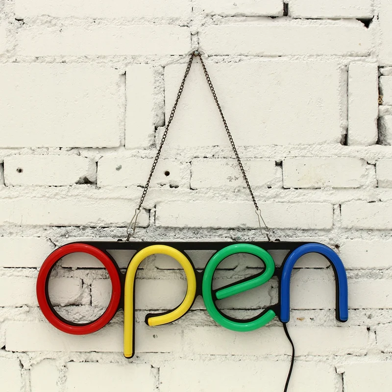 США Plug 16 дюймов открытая неоновая вывеска светодиодная трубка ручной работы