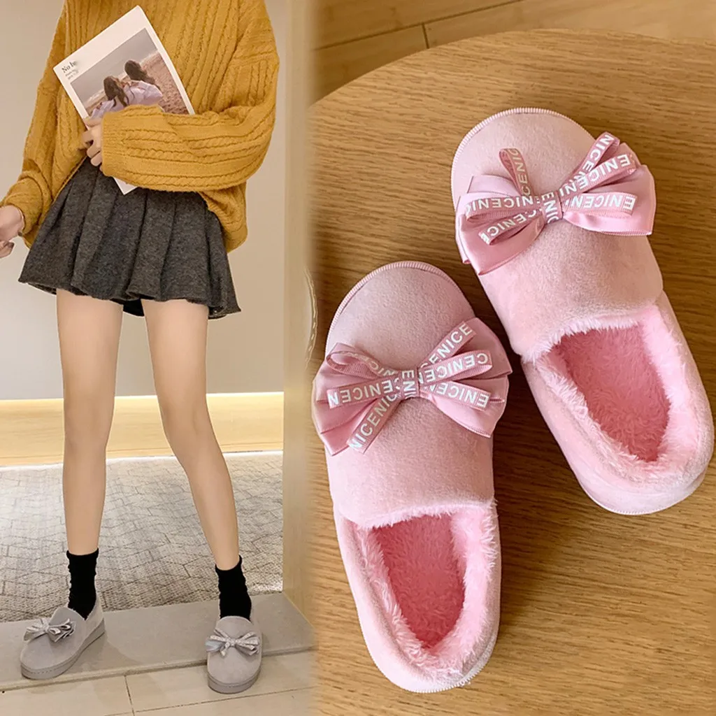 Лето 2019 г. уличная пляжная женская домашняя обувь с бантиком и надписью зимняя