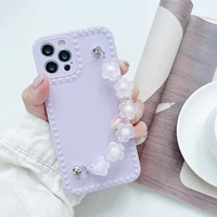 ins flower wrist chian band phone case for iphone 11 12 pro max mini xr x xs max 78 se2020 cute bracelet anti knock shell cover