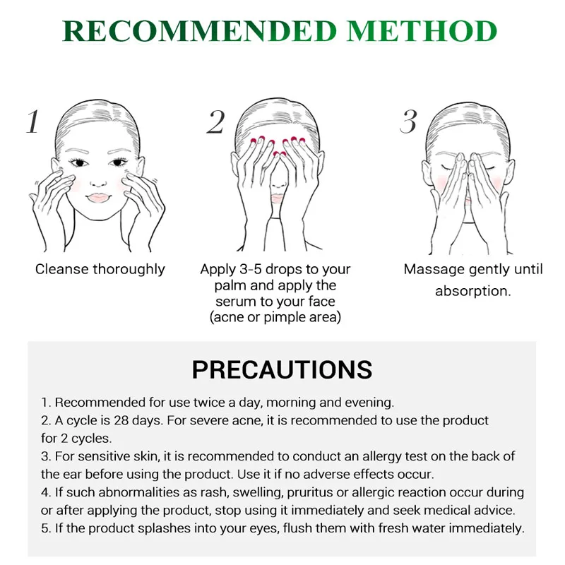 

BREYLEE Acne Treatment Face Serum Cream Set Removal Acne Pimple Oil Control Shrink Pore Essence Anti Acne Skin Care Facial Serum