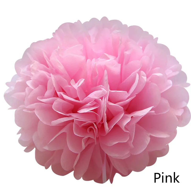 4/6/8/10/12/14/16 дюймов Декоративные Бумага Pom poms подвесной бумажный фонарик шары диаметром украшение на свадьбу День рождения Детская праздничная одежда; расходные материалы - Цвет: ZHQ pink
