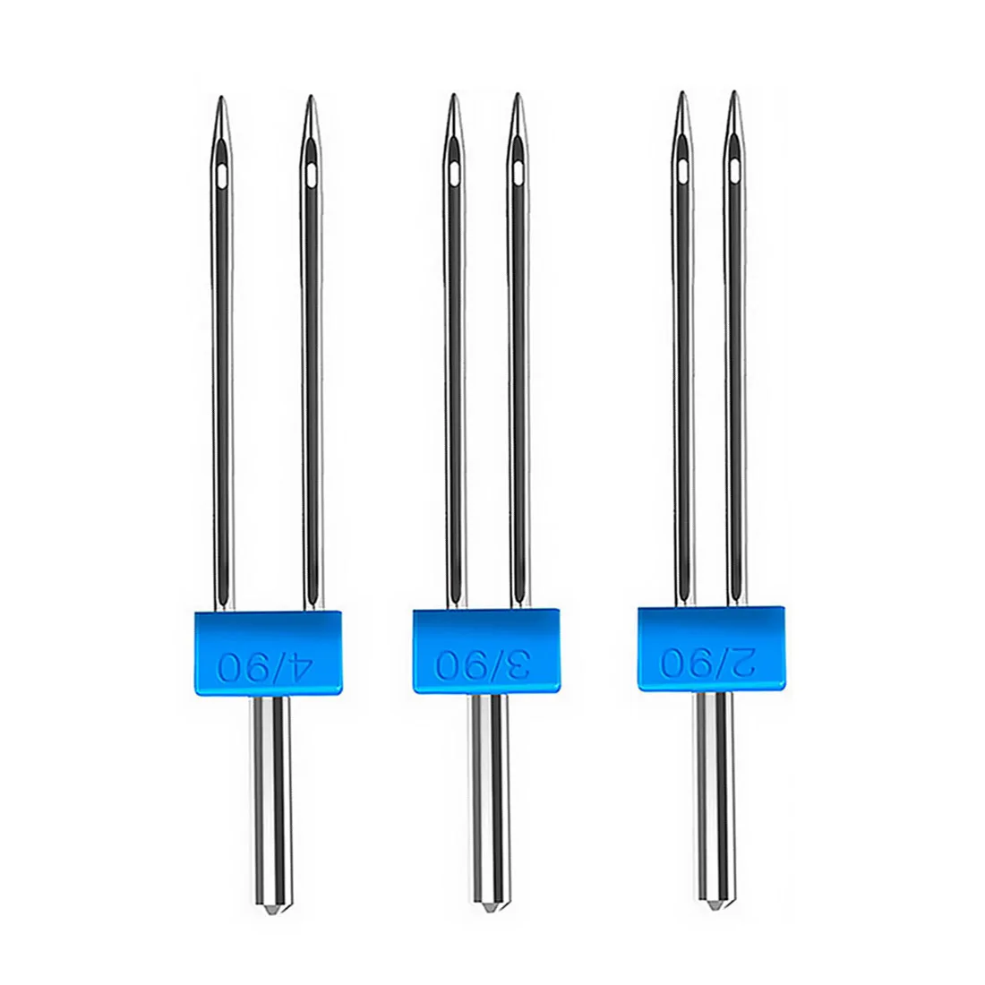 

New 3Pcs Double Twin Needle Sewing Machine Needles Pins Clothing Decor Needlework Craft Size 2.0/90, 3.0/90, 4.0/90