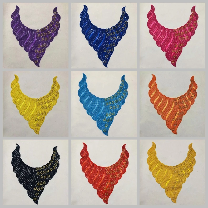 1 шт. аппликация для шитья одежды вышитые края цветочные кружева шейный воротник