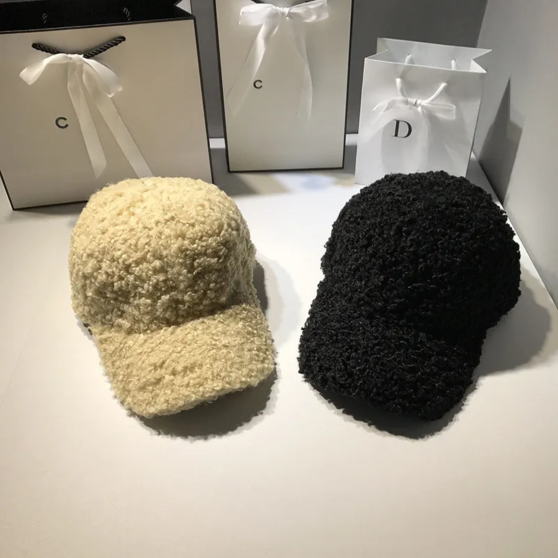 Женская зимняя теплая шапка для пар Черная Повседневная женские и мужские теплые