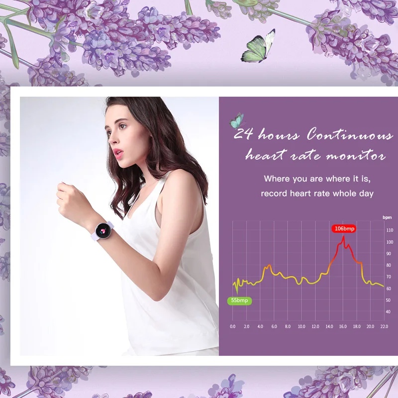 SKMEI Для женщин Smart Watch Top сердечного ритма женский период напоминание Smartwatch дамы наручные спортивные часы reloj умные часы B36