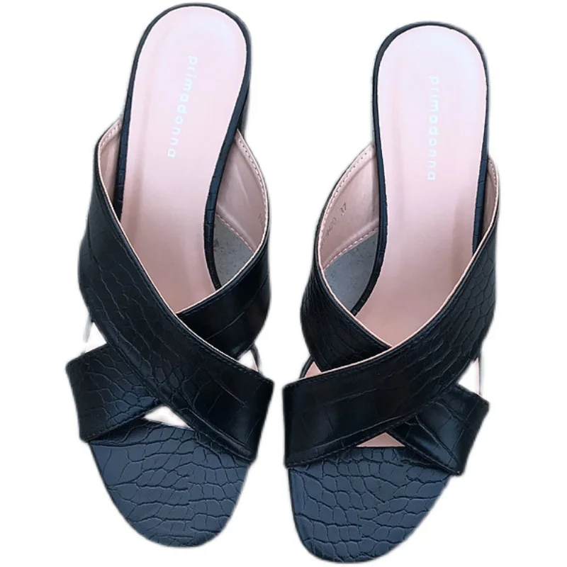 

Shoes Slippers Casual Rubber Flip Flops Slides Snakeskin Square heel Cross-Tied Med Luxury Hawaiian Block Fashion Bonded Leather