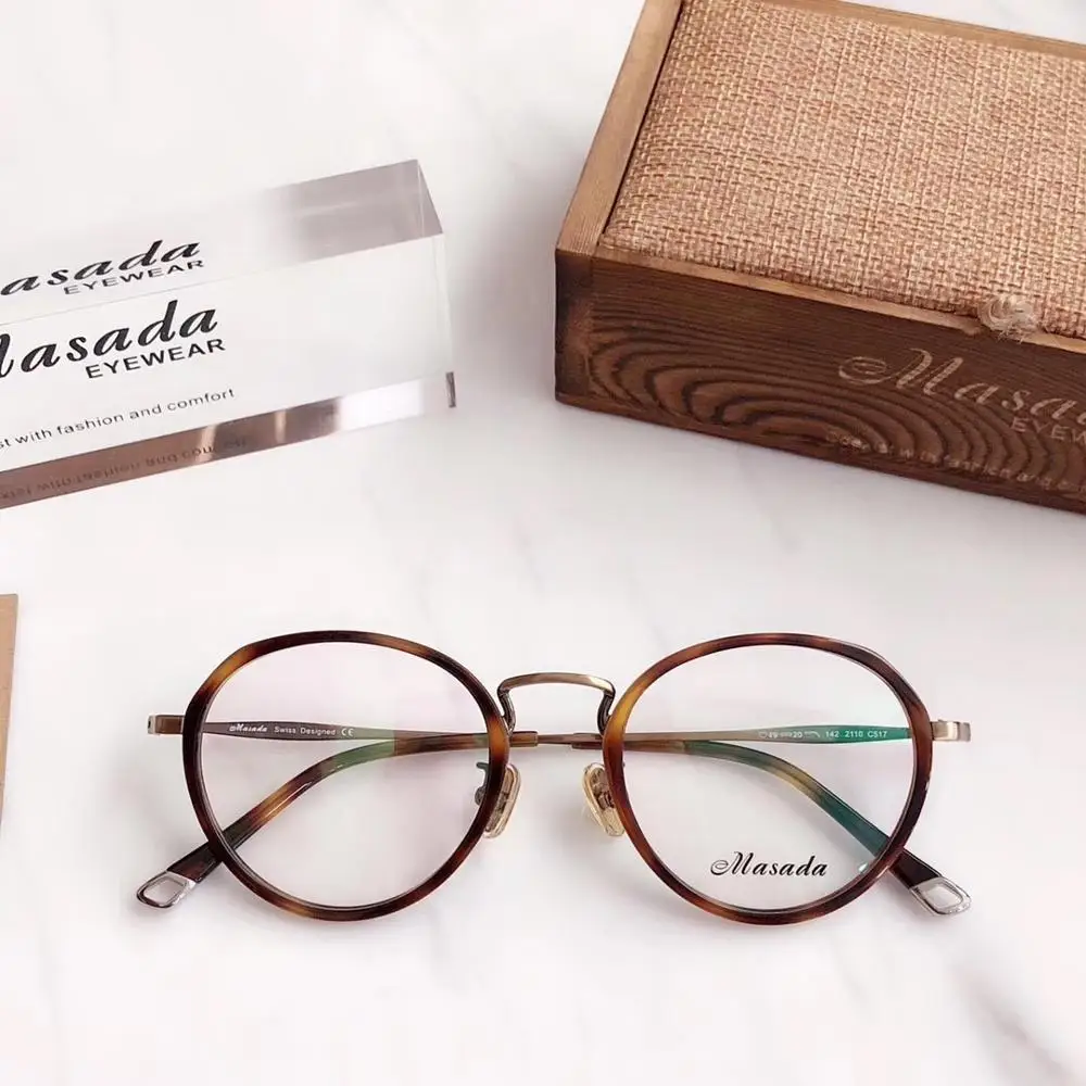 Японская маленькая оправа для очков мужские ультралегкие круглые очки