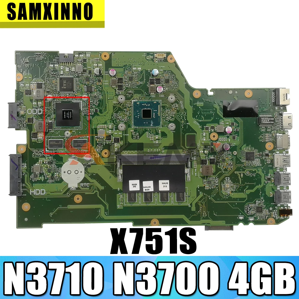 Материнская плата N3710 N3700 4 ГБ для Asus X751S X751SJ X751SV ноутбука материнская