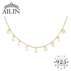 Ожерелье AILIN из серебра 925 пробы с именем, ожерелье золотого цвета с буквами, именная табличка, чокер, ожерелья на заказ, женские подарочные украшения