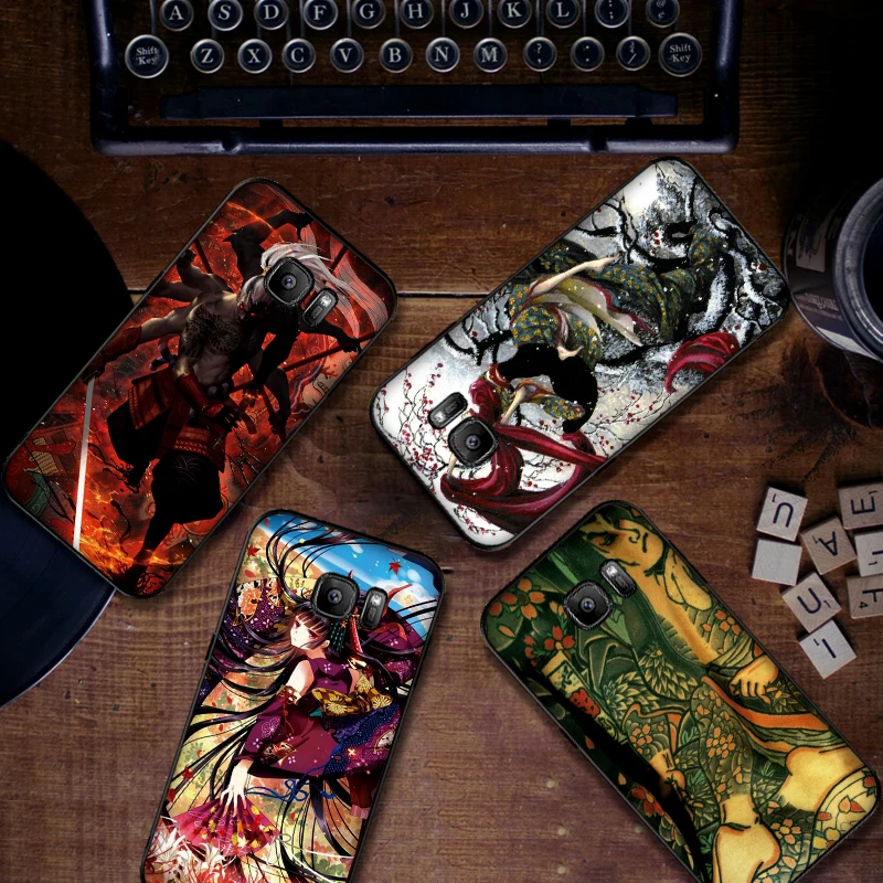 Японское искусство Мягкий силиконовый чехол для телефона samsung S6 S7 край S8 S9 S10 PLUS NOTE