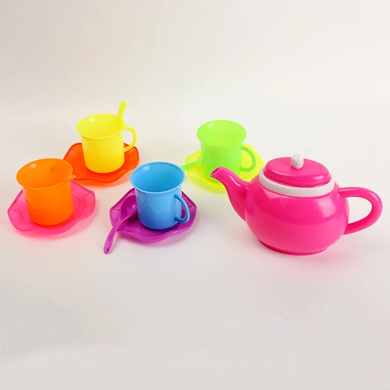 [Funny] Play house tea set toys teapot cup spoon sets toy Safe material Pour water and drink game kids baby gift | Игрушки и хобби