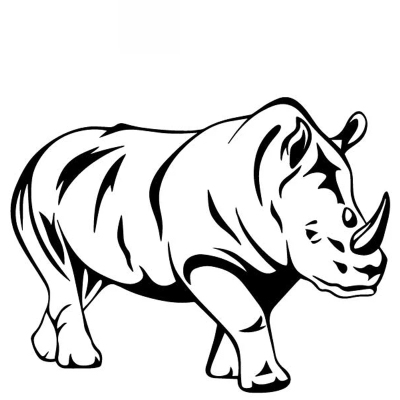

Car Sticker Rhinoceros Creative Car Sticker Car Compartment PVC Decal Decoration Accessories Waterproof Black/white,16cm*13cm