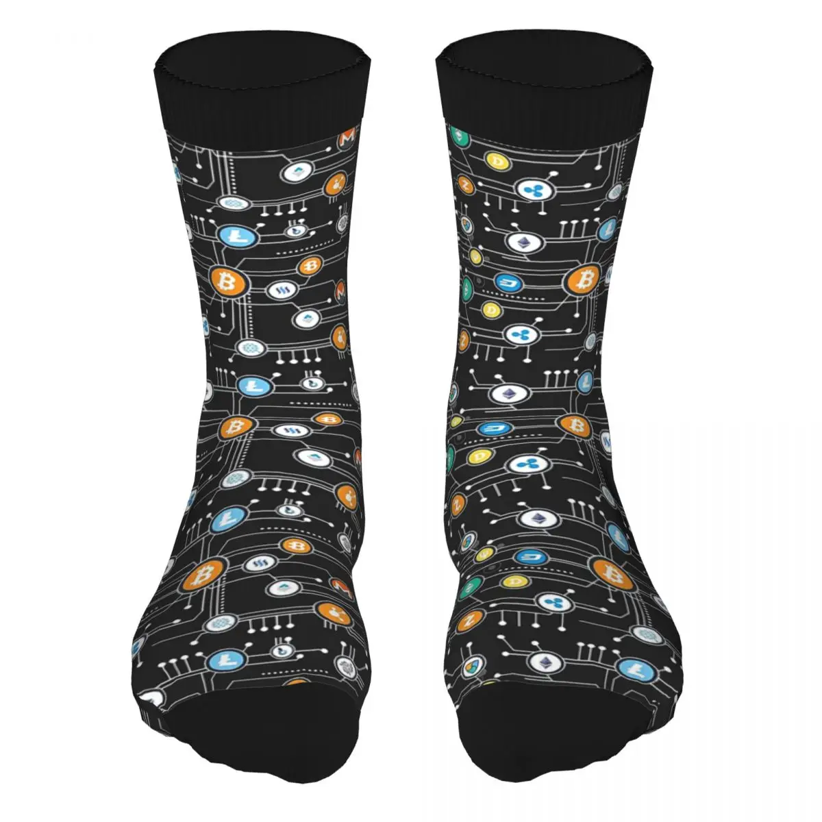 Носки мужские с логотипом цепочки для криптовалюты биткоина Altcoin 90% полиэстер