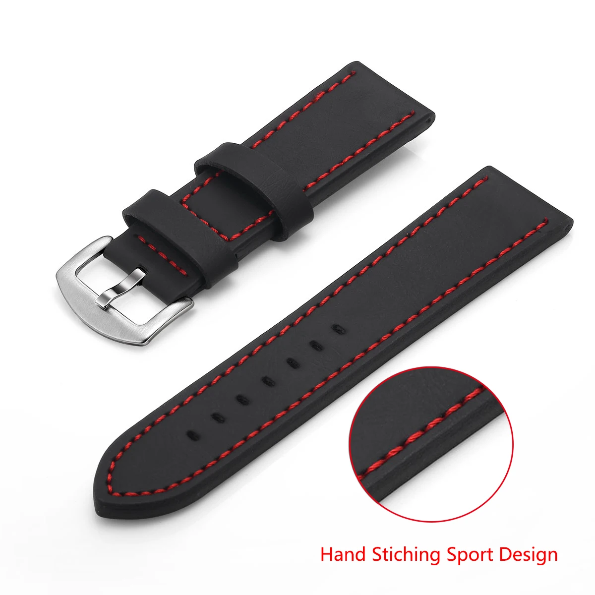 Fashion Watch Band Strap Sport Vintage Leather Watchband Stainless Steel Buckle Watch Accessories 18mm 20mm 22mm 24mm
