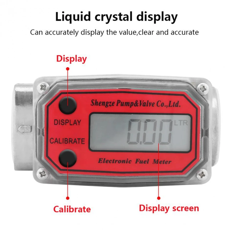 Цифровой турбинный расходомер 15-120L тестер расхода топлива NPT Индикатор Датчик