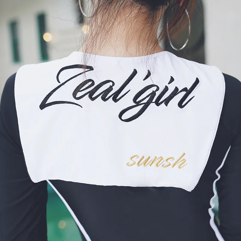 

Rashguard Surfing Suit Bathing Sleeve Swimsuit Woman Sports Diving Shirt 2020 New Korean Long Sleeve Swimsuit For Women