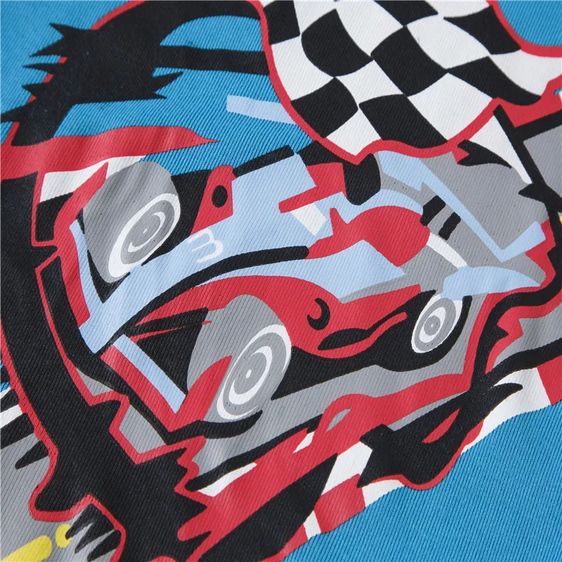 Пижамный комплект детский с машинками на осень/весну |