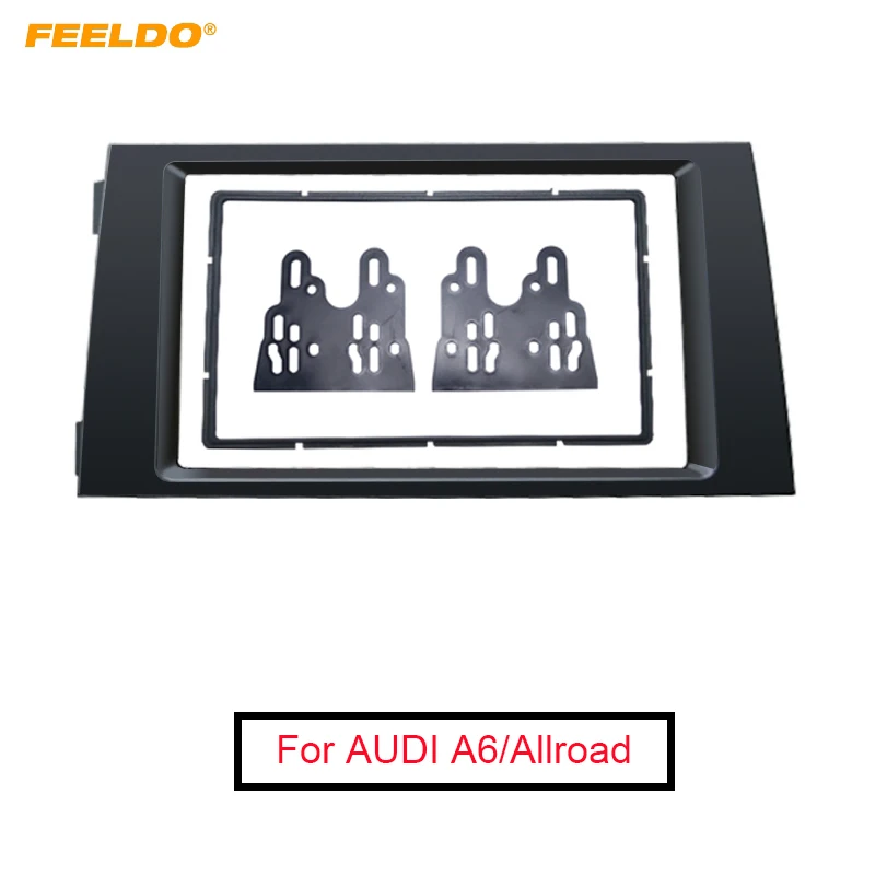 

FEELDO Car 2DIN Radio Fascia Frame for AUDI A6(4B)1997-2005 Allroad 2000-2006 Stereo DashBoard Fitting Frame Installation Trim