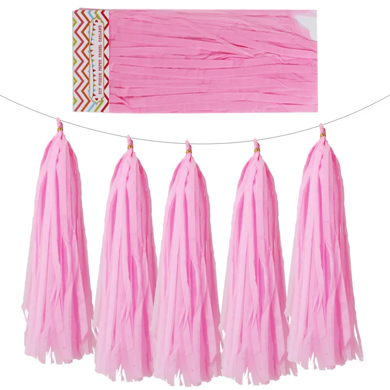 Pink 25 шт./лот = 5 сумки 14 ''тонкая глянцевая бумага Фольга лента-гирлянда из белого золота 22 Цвета на свадьбу, день рождения, детский душ вечерние украшения - Цвет: Pink