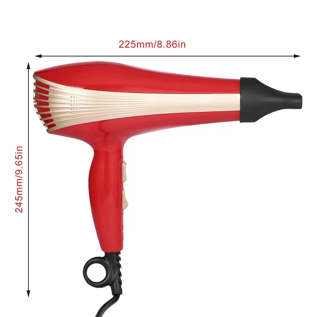 

KEMEI Professional Hair Blower Household Negative Ionic Hair Dryer Large Wind Blow Dryer 2 Speeds 3 Heat Settings With Nozzle