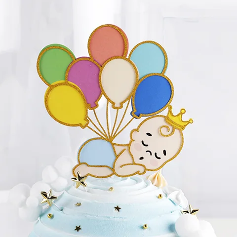 Новый Воздушный шар для новорожденных, детский Топпер для кекса на день рождения, для детского торта на день рождения