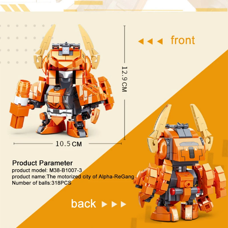 Креативные фигурки Sluban City модель робота Alpha Mecha конструктор сделай сам игровой