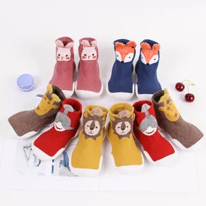 Toddler Baby Knitted Leopard Floor Socks Shoes with Rubber Soles Infant Anti-slip Indoor Socks Newbo in USA (United States)