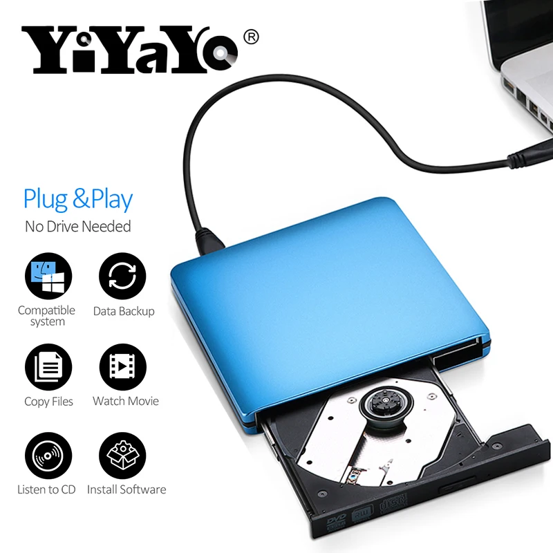 Оптический привод USB 3 0 DVD накопитель внешний проигрыватель для hp ноутбука
