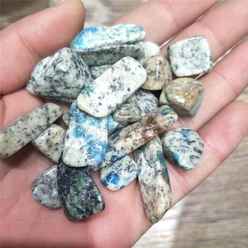 

300G Wholesale Natural Crystal Crushed Stone K2 Blue Azurite Gravel Tumbled 12MM-17MM for Fish Tank Decoration