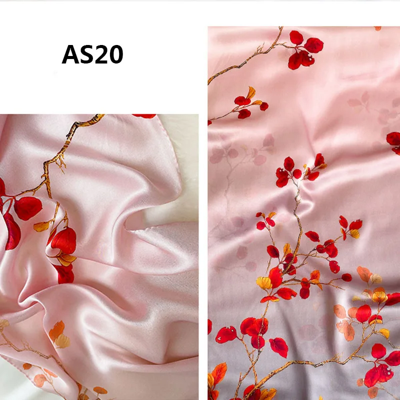 

Peony Print Scarf Women's Fashion Long Silk Scarf Ventilates and Touches The Skin Protection Lady's Decoration Shawl