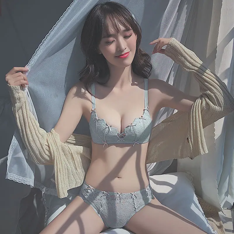 Японское корейское кружевное нижнее белье без стальных вставок женский