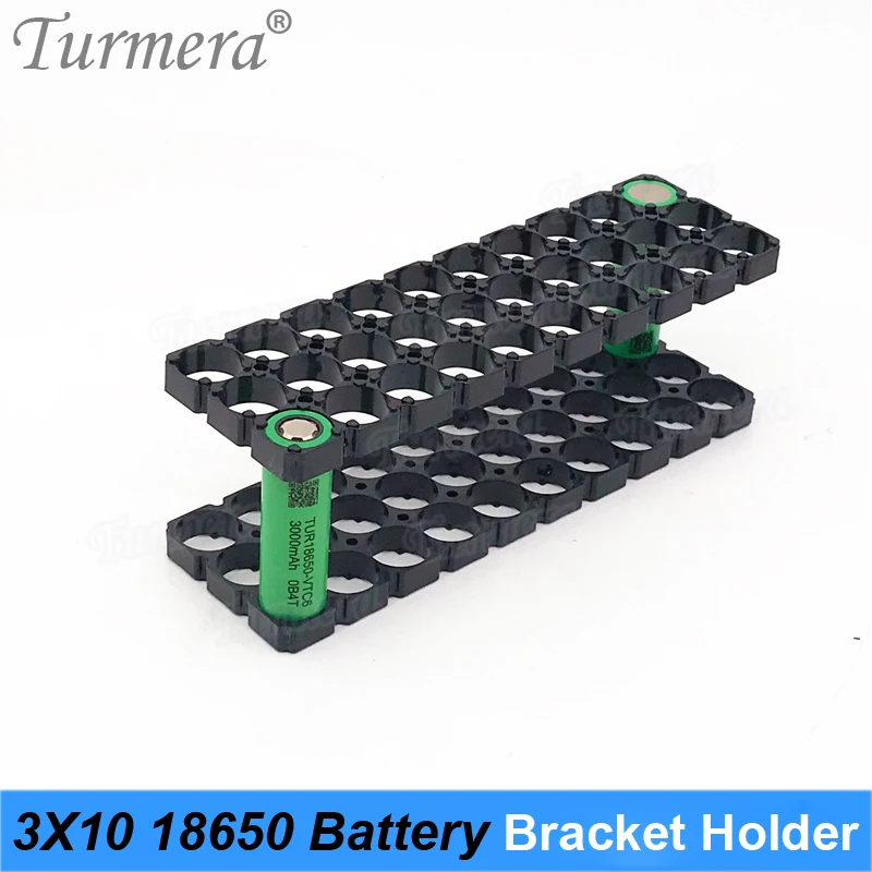

Turmera 10X3 18650 Lithium Battery Bracket Holder Plastic for 12V 24V 36V E-Bike Battery Pack or Solar Energy Storage System Use