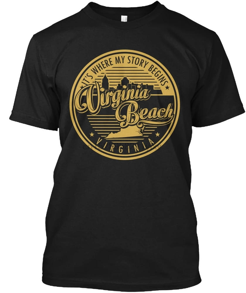 Фото Мужская футболка Вирджиния пляж где моя история начинается футболки женская